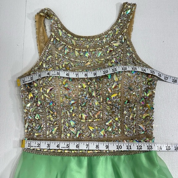 Tiffany Designs Green Embellished Prom formal Gown size 12 - Picture 14 of 16